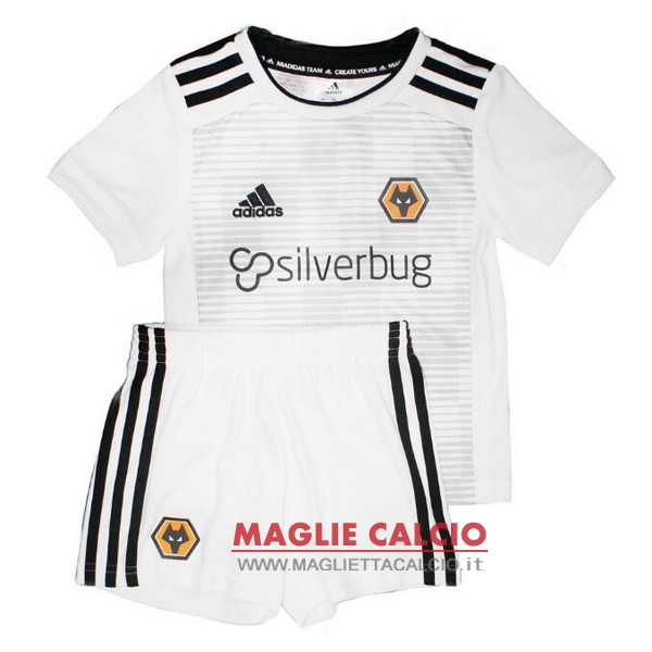 nuova seconda maglietta set completo wolves bambino 2018-2019