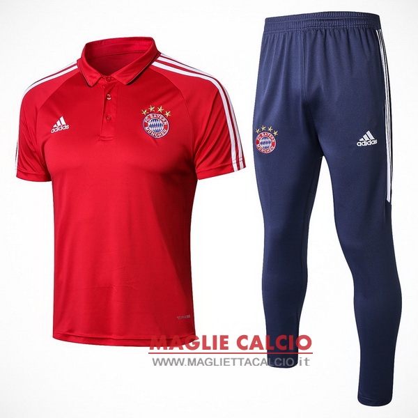 polo set completo maglia bayern munich 2017-2018 rosso