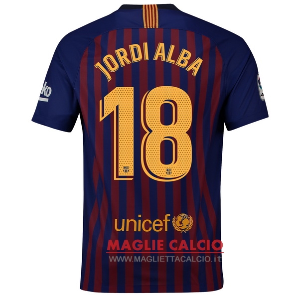 nuova maglietta barcellona 2018-2019 jordi alba 18 prima