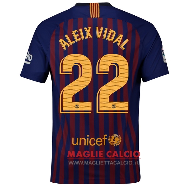nuova maglietta barcellona 2018-2019 aleix vidal 22 prima