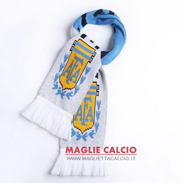 sciarpa calcio argentina knit bianco