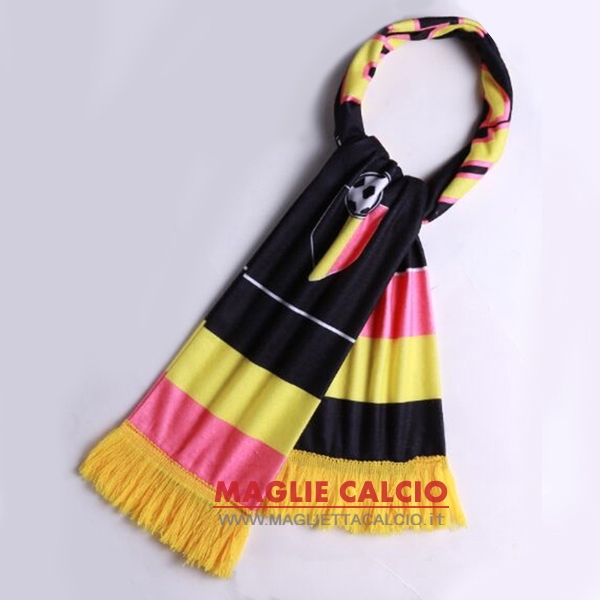 sciarpa calcio belgica knit nero giallo rosa