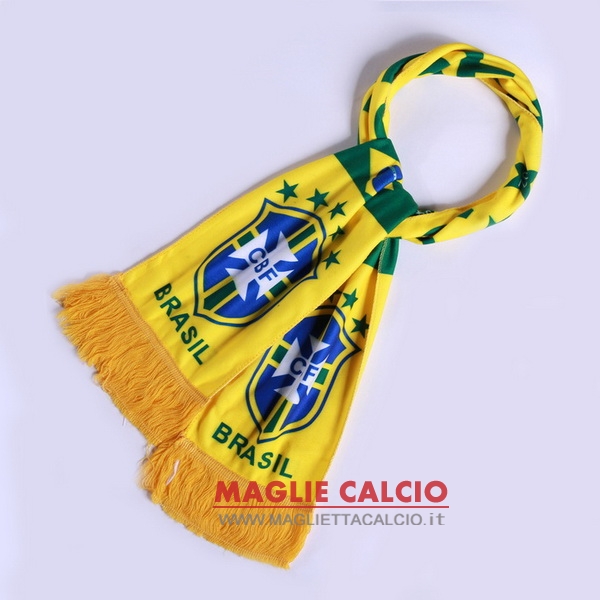 sciarpa calcio brasile knit giallo