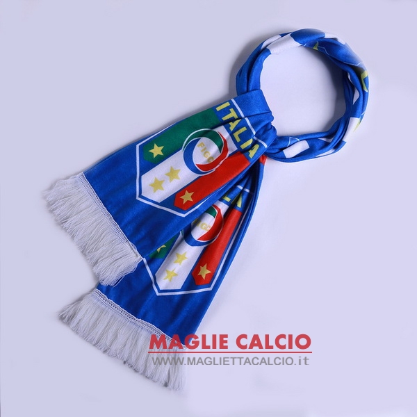 sciarpa calcio italia knit blu bianco