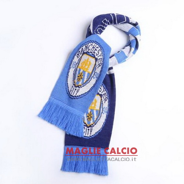 sciarpa calcio manchester city knit blu