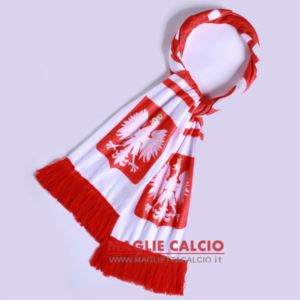 sciarpa calcio polonia knit bianco rosso