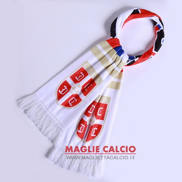 sciarpa calcio serbia knit bianco