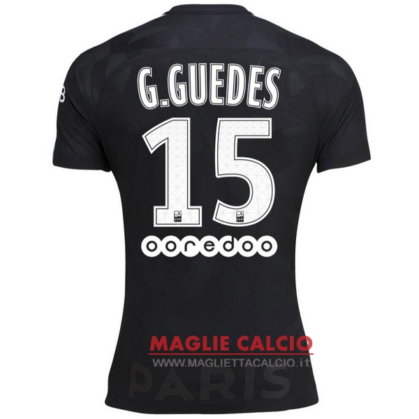 nuova maglietta paris saint germain 2017-2018 g.guedes 15 terza