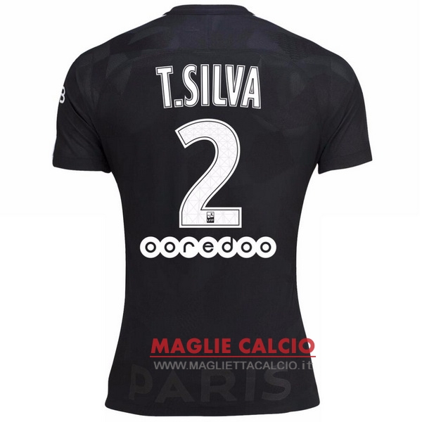 nuova maglietta paris saint germain 2017-2018 t.silva 2 terza