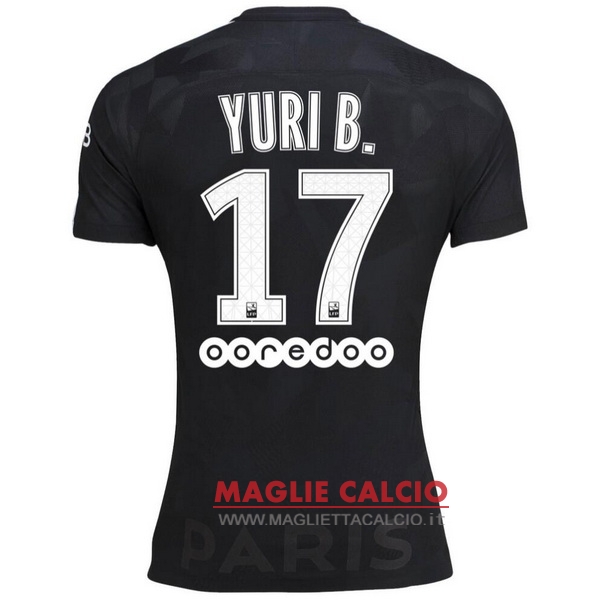 nuova maglietta paris saint germain 2017-2018 yuri b. 17 terza