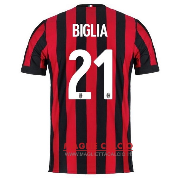 nuova maglietta ac milan 2017-2018 biglia 21 prima