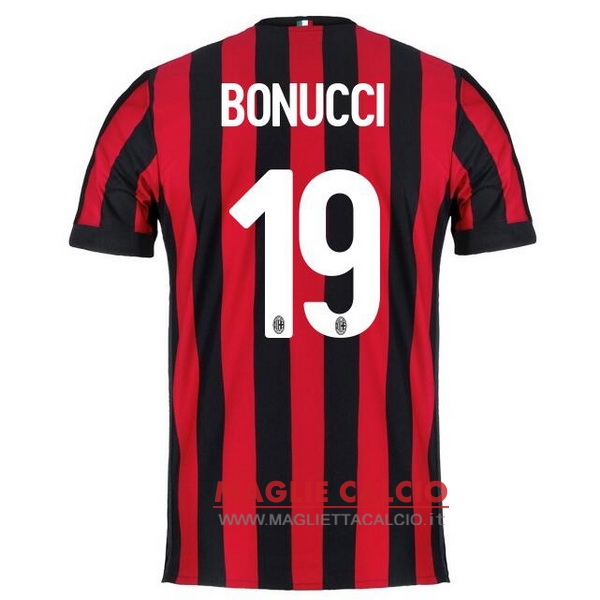 nuova maglietta ac milan 2017-2018 bonucci 19 prima