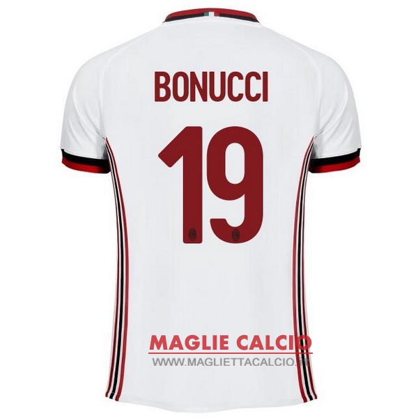 nuova maglietta ac milan 2017-2018 bonucci 19 seconda