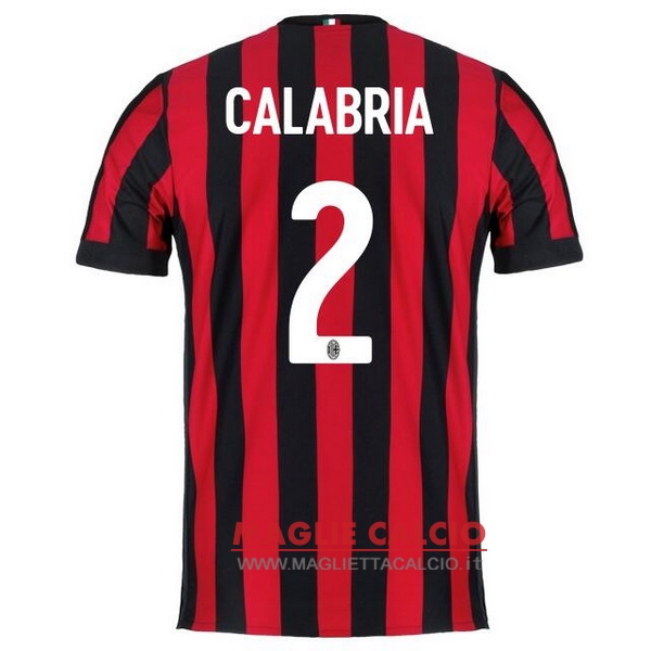 nuova maglietta ac milan 2017-2018 calabria 2 prima