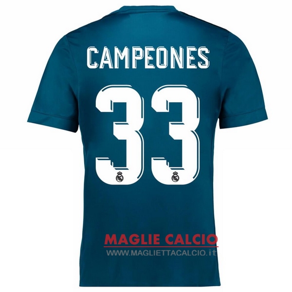 maglietta real madrid 2017-2018 campeones 33 terza