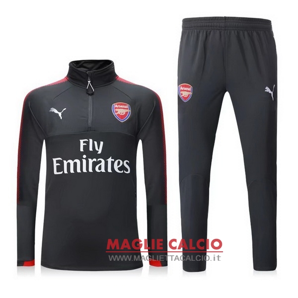 nuova arsenal insieme completo grigio rosso giacca 2017-2018