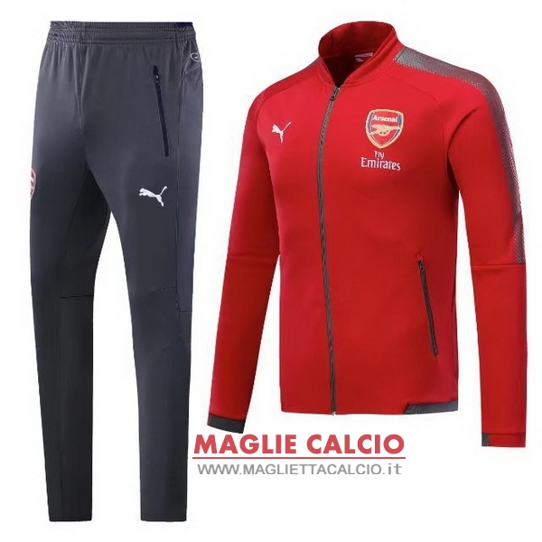 nuova arsenal insieme completo rosso grigio giacca 2017-2018