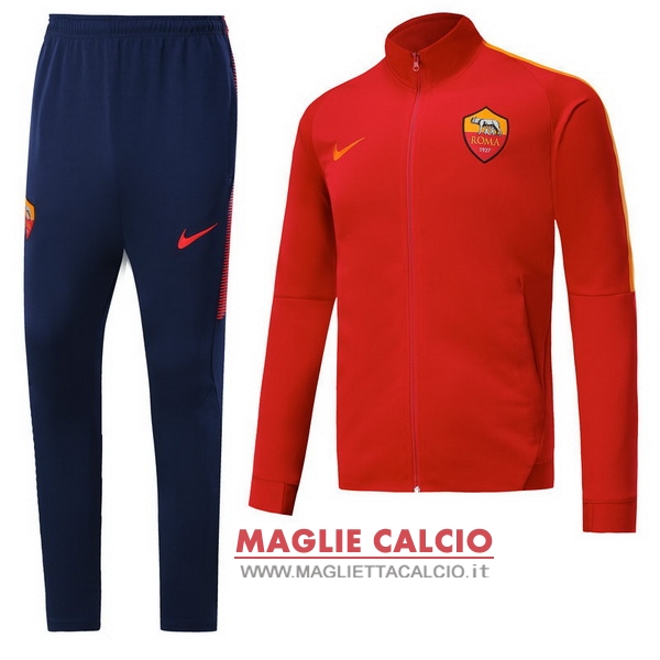 nuova as roma insieme completo rosso blu navy giacca 2017-2018