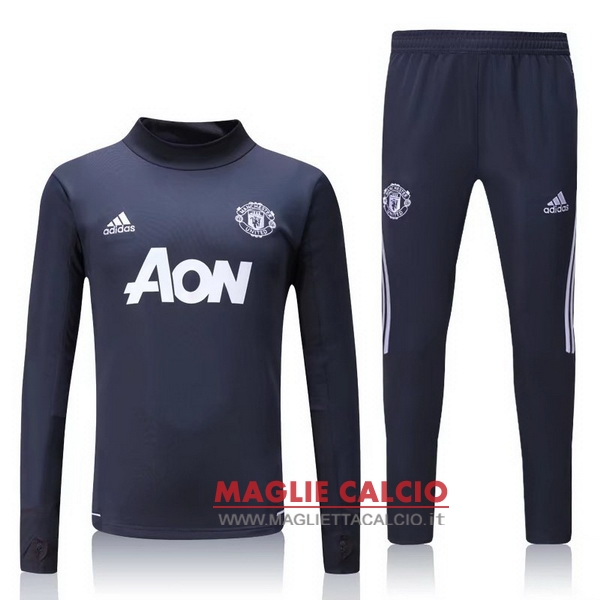 nuova manchester united insieme completo grigio navy giacca 2017-2018