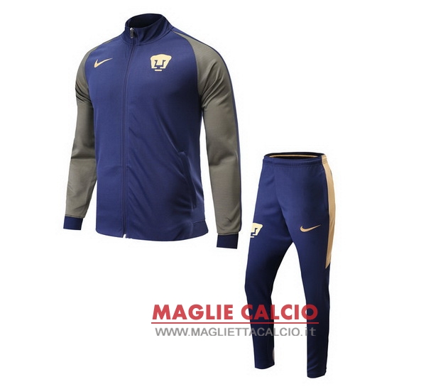 nuova unam pumas insieme completo blu giacca 2017-2018