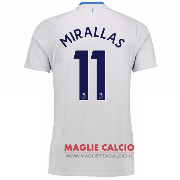 nuova maglietta everton 2017-2018 mirallas 11 seconda