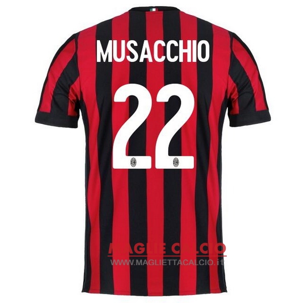 nuova maglietta ac milan 2017-2018 musacchio 22 prima