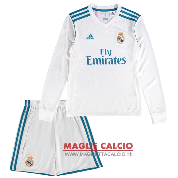 nuova prima divisione magliette bambino manica lunga real madrid 2017-2018