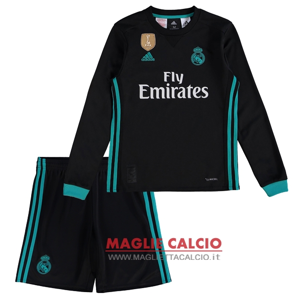 nuova seconda divisione magliette bambino manica lunga real madrid 2017-2018