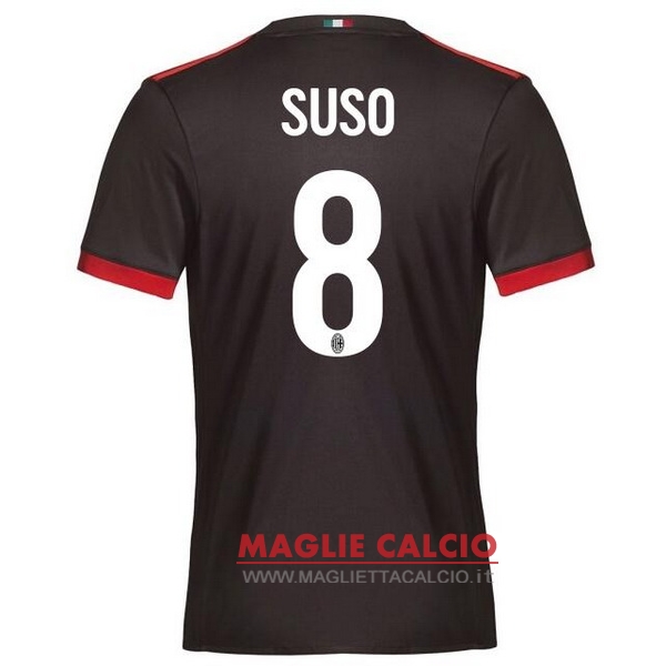 nuova maglietta ac milan 2017-2018 suso 8 terza