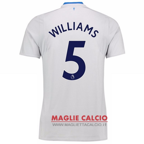 nuova maglietta everton 2017-2018 williams 5 seconda